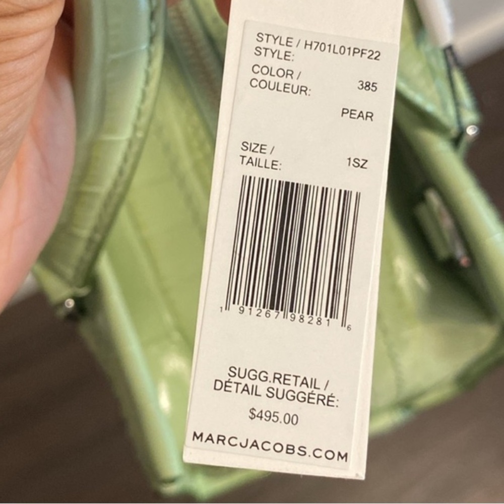 Marc Jacobs Mini Cruiser Leather Satchel - PEAR Color Croc Design NWT - Picture 15 of 17